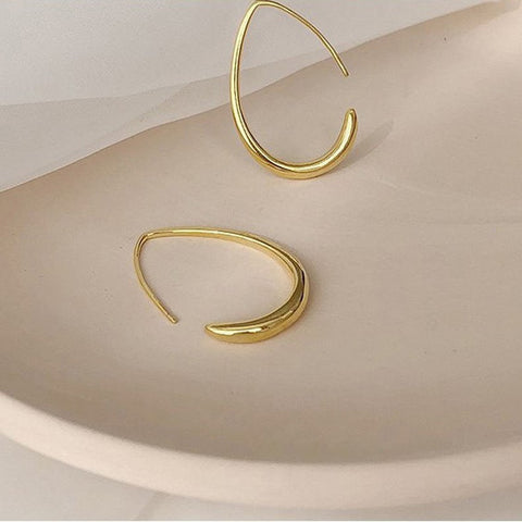 Sabrina Open Hoop Crescent Earrings