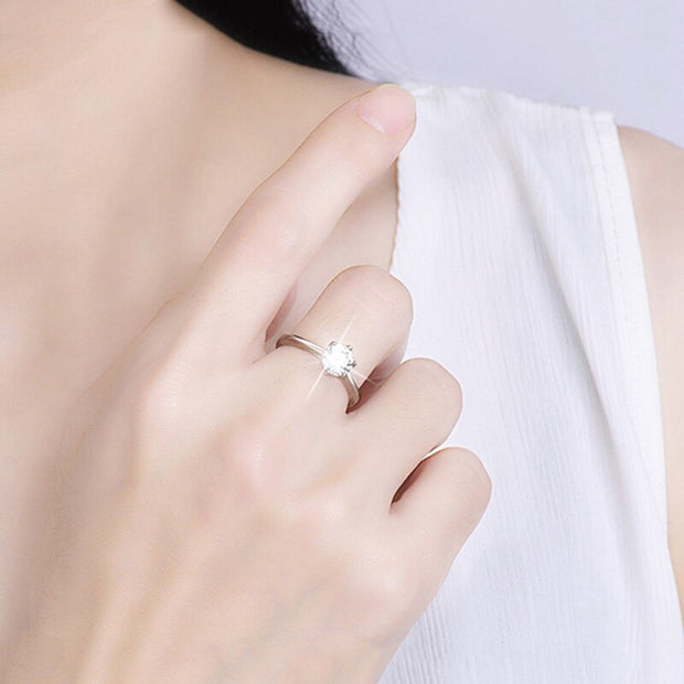 " Down on One Knee" Solitare Ring