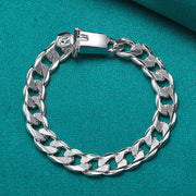 Silver Buckle Clasp Cuban Bracelet