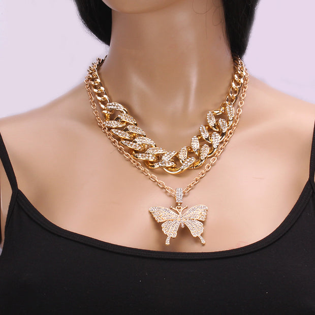 Big Butterfly Cuban Necklace