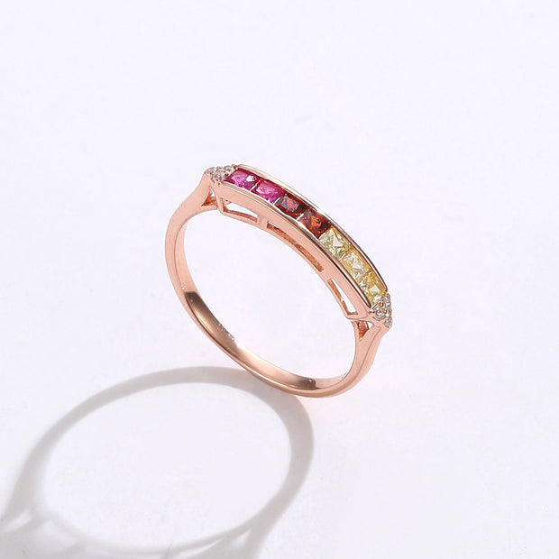 Sterling Silver Rainbow Ring "2"