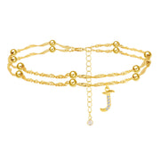 Double Chain Initial Anklet