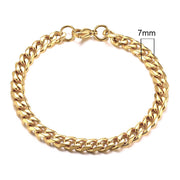 Men's Black Gold or Silver Cuban Chain Bracelet