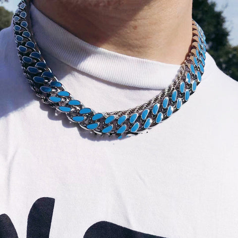 Men's Color Epoxy Cuban Chain