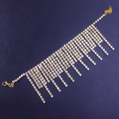 Rhinestone Tassel Anklet