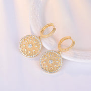 Round Diamond Drop Earrings