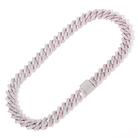 Unisex Pink Cuban Chain Necklace