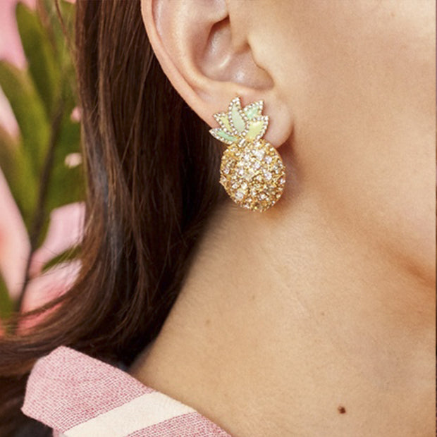 Diamond Pineapple Post Earrings