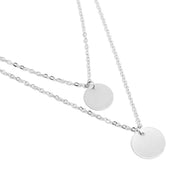 Layered Double Round Pendant Necklace