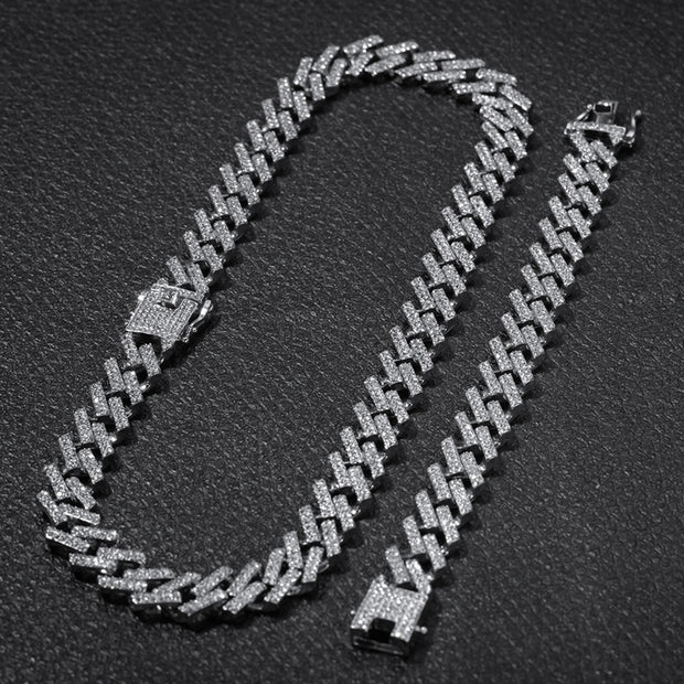 Rhombus Black Diamond Cuban Chain