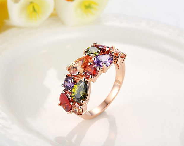 "Rainbow Bright" Multi Colored Gemstone Ring