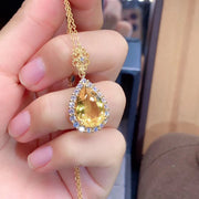 Citrine Crystal Pendant Necklace