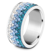 Multi Color Five Row Pavé  Unisex Band