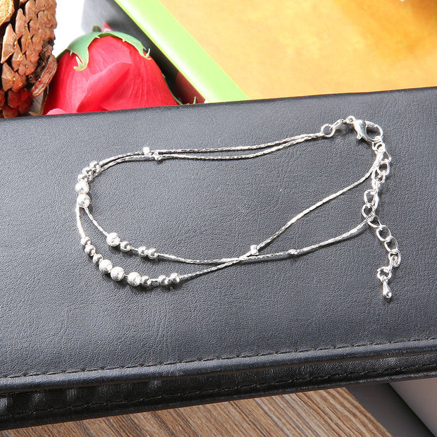 Korean Beaded Layered Anklet