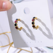 Pearl or Diamond Small Hoop Earrings