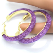 Multi Color "Crystal Mesh" Hoop Earrings