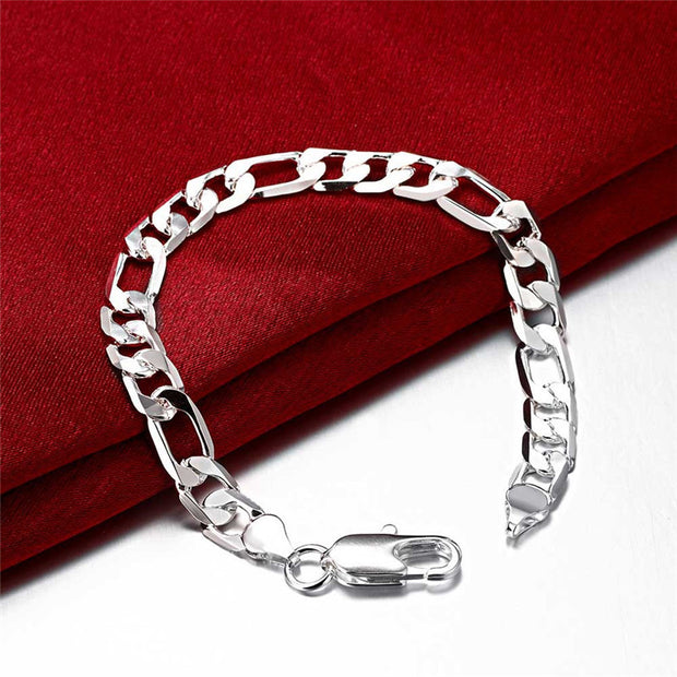 Silver Buckle Clasp Cuban Bracelet