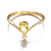 Pear Shaped Birthstone Ring