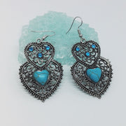 GiGi Turquoise Hanging Heart Earrings