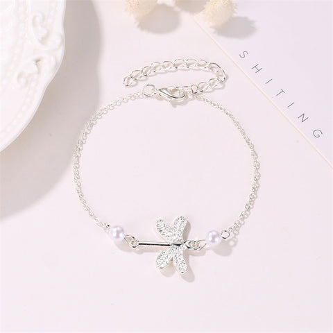 Ladies Dragonfly Pearl Anklet