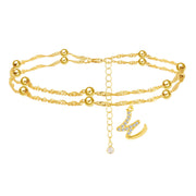 Double Chain Initial Anklet