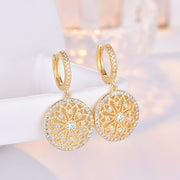 Round Diamond Drop Earrings