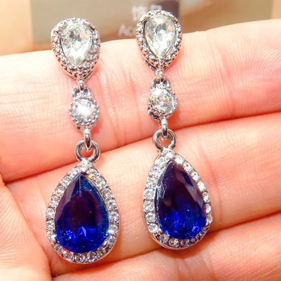 Sapphire Crystal "Diamond" Earrings