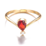 Pear Shaped Birthstone Ring