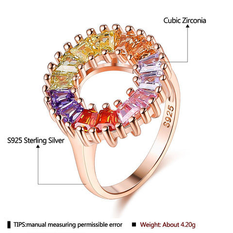 Rose Gold over Sterling Silver Rainbow Ring