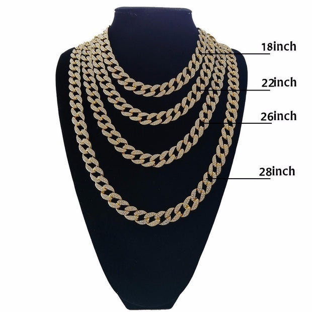 Full Diamond Gold Necklace