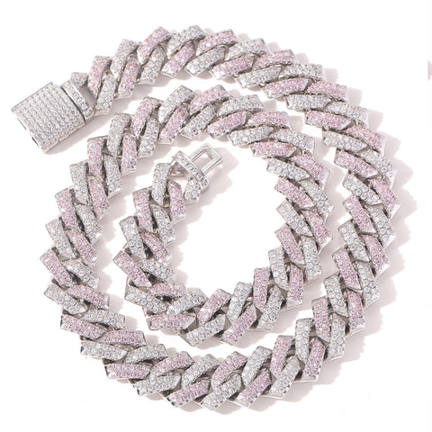 Unisex Pink Cuban Chain Necklace