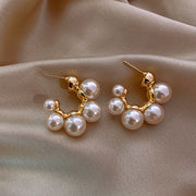 Simple Pearl Hoop Earrings