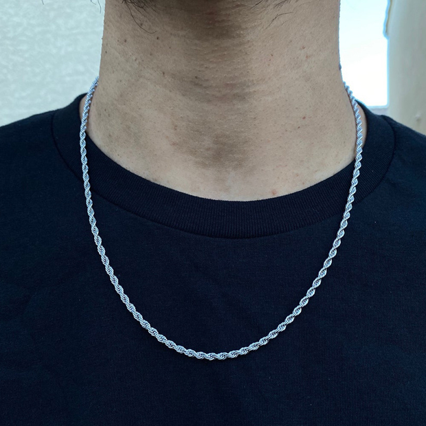 Men's Cube Rope Chain Men Necklace Set