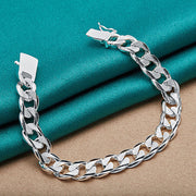 Silver Buckle Clasp Cuban Bracelet