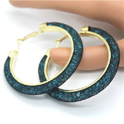 Multi Color "Crystal Mesh" Hoop Earrings