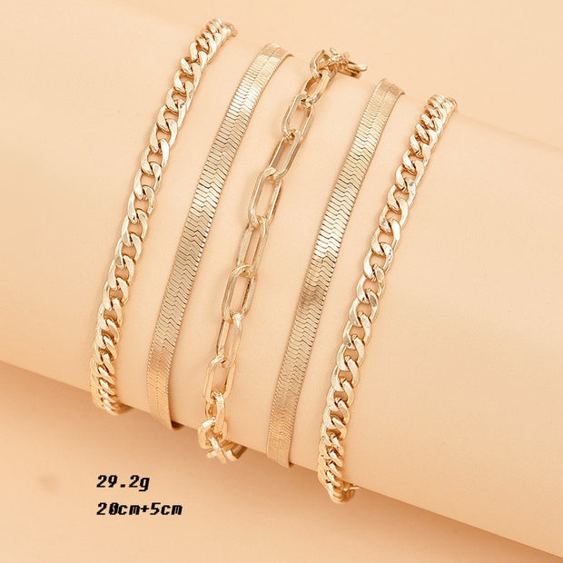 "Hi Five" Chain Anklet Set