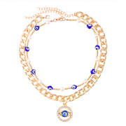 "Evil Eye" Round Pearl Necklace Set