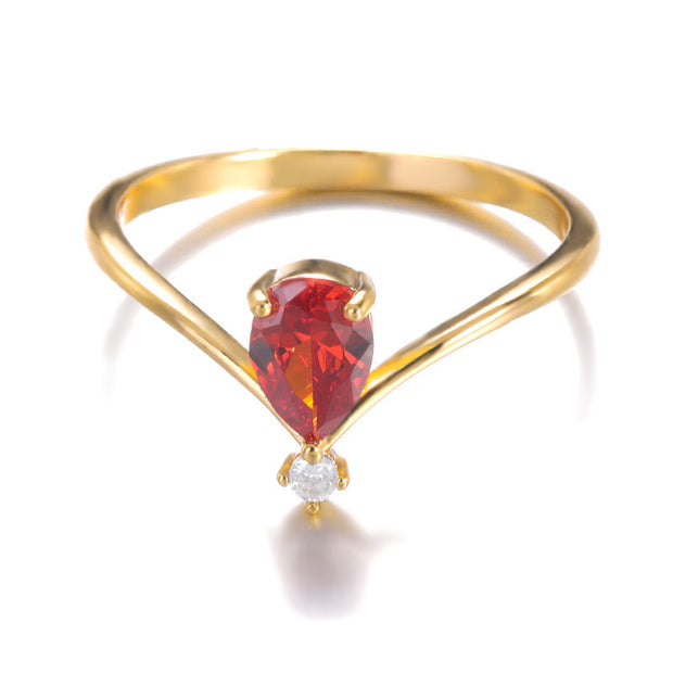 Pear Shaped Birthstone Ring