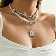 Diamond and Pearl Cuban Necklace Set