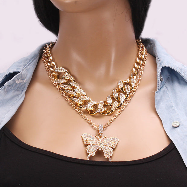 Big Butterfly Cuban Necklace