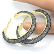 Multi Color "Crystal Mesh" Hoop Earrings